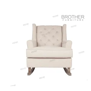 مصنع الجملة غرفة المعيشة رخيصة الحديثة كرسي أريكة كرسي الحضانة خشبية كرسي متأرجح للبالغين