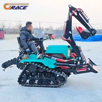 Cultivateur chenillé chinois, mini-motoculteur agricole, tracteur chenillé de ferme 35 CV avec attache 3 en 1