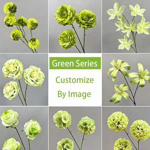 Serie Verde: Flores Artificiales Estilo Bosque, Ramo de Boda Fresco, Material para Arreglos Florales, Accesorios Florales Simulados - Product Image 2