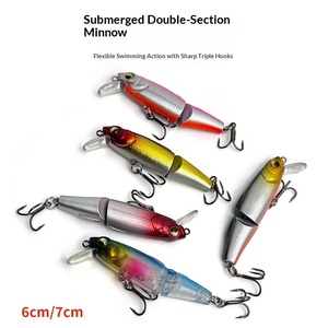 Leurre Bionique Multi-segments à Coulée Lente pour Couches Moyennes et Supérieures, Crankbait Deux Pièces Style Minnow pour Lancer Longue Distance, Ultra-réaliste - Product Image 1