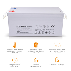 Batterie au plomb-acide pour panneau <span class=keywords><strong>solaire</strong></span>, régulée par valve, <span class=keywords><strong>12</strong></span> <span class=keywords><strong>volts</strong></span>, 12v, 150ah, 250ah, 350ah, 450ah, plaque positive, vente en gros - Product Image 2
