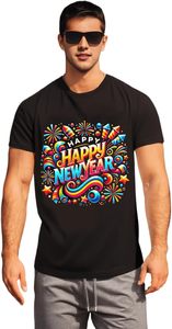 T-shirt vintage con grafica di Capodanno, vestibilità alla moda da <span class=keywords><strong>uomo</strong></span>, girocollo, manica corta, unisex, taglie dalla S alla 4XL - Product Image 3