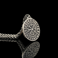 Nordique Viking Vegvisir Pendentif En Acier Inoxydable Mythologique Rune pour Hommes Collier Rue Hip Hop Bijoux pour Mariages
