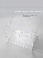 Aquarium sur mesure en acrylique poli haute transparence, style moderne, pour tortues, usage domestique ou de bureau, avec table de bain de soleil intégrée