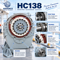 Boîte de vitesses marine SCDC Advance HC138 368HP 2500RPM, transmission robuste avec rapports 2.00-4.45 pour bateaux de pêche et bateaux de travail