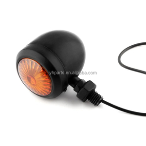 Clignotants universels rétro en métal YEL13 pour moto, 12V, noirs, en forme de balle, feux de position, clignotants ambre - Product Image 4