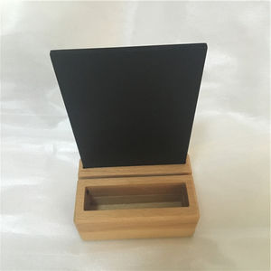 Mini tableaux noirs de table <span class=keywords><strong>avec</strong></span> porte-serviettes en bois, support de menu, petit <span class=keywords><strong>tableau</strong></span> de notes pour comptoir de cuisine, pour acrylique, sous-verre - Product Image 2