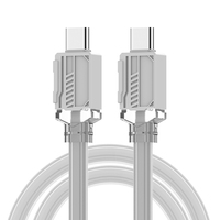 Kabel pengisi daya Cepat silikon Tipe C PD desain terbaru 2025 60W/27W kabel Iph transparan kabel tipo C untuk android untuk IPH C-C