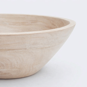 Tazón para Ensalada de Madera Tallada de Primera Calidad con Vetas Naturales Claras y Forma Cónica Elegante, Apto para Lavavajillas y Ecológico - Product Image 3