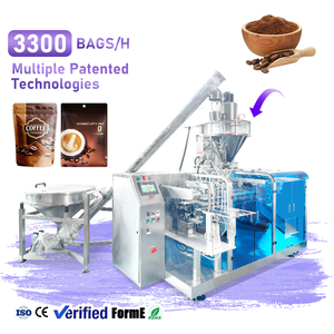 Machine d'emballage de poudre de café en sachet debout multifonctionnelle avec fermeture éclair, machine de remplissage et de bouchage, machine de remplissage de poudre détergente - Product Image 1