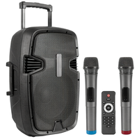 Sistema de Altavoces Portátil Pyle para PA, 300W, Karaoke Inalámbrico, Subwoofer de 12'', USB/SD/MP3/FM, Incluye Dos Micrófonos UHF y Control Remoto