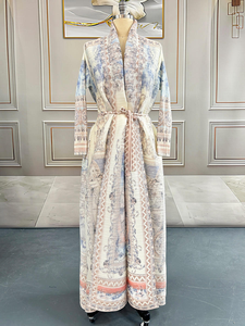 Sharut New 2026 Dubai Geprint Geplooide Lange Dames Moslim Robe met Kraag en Ceintuur, Grote Maat, Casual Bescheiden Dames Abaya - Product Image 6