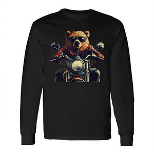 Camiseta de manga larga Biker Bear con diseño de motocicleta y gafas de sol - Product Image 2