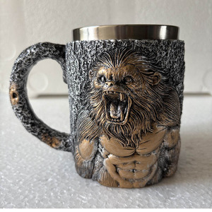Stile Vintage personalizzato Silverback Gorilla Cup isolato in acciaio inossidabile boccale di <span class=keywords><strong>birra</strong></span> boccale di Gorilla nero tazza di <span class=keywords><strong>birra</strong></span> per regalo amante - Product Image 1