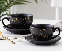 Logo personnalisé 250ml 8oz tasse à thé et soucoupe ensemble rétro argile poterie expresso Latte tasses à café tasse à café en céramique de porcelaine japonaise