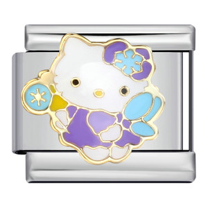 Bracelet modulaire italien en acier inoxydable avec breloques Hello Kitty, ensemble de bijoux DIY, cadeau pour femmes, hommes, unisexe, motif de dessin animé - Product Image 5