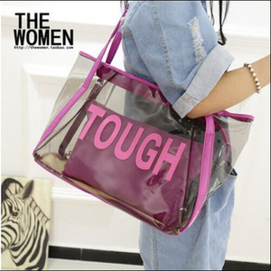 Bolso de Hombro Transparente de Cristal Personalizado con Logo para Verano, Bolso de Mano para Mujer, Bolso de Playa con Letras Impresas, Bolso Impermeable Tanjing - Product Image 6