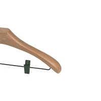 Costume de style classique personnalisé cintres en bois prix d'usine cintres en bois solide de qualité supérieure pas cher avec clip en métal pour vêtements