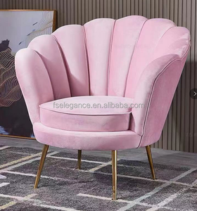 <span class=keywords><strong>Fauteuil</strong></span> d'appoint à cadre doré de luxe Pieds en acier inoxydable Salon à fleurs en velours <span class=keywords><strong>rose</strong></span> tufté pour chambre à coucher salon rembourré - Product Image 1