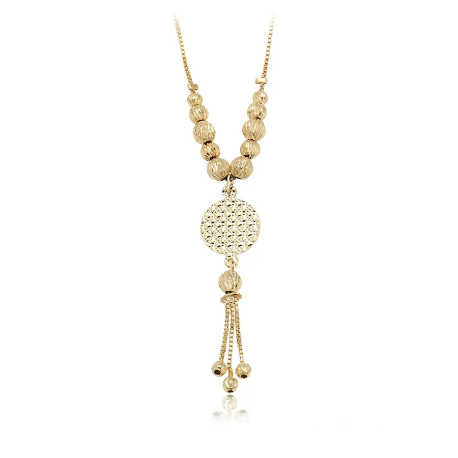 46266 Xuping модное 14k золото цвет бисера и монеты без камня популярное ожерелье с кулоном для женщин