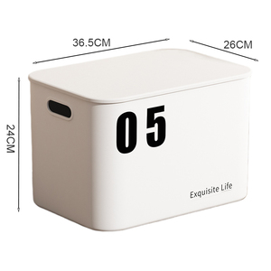 High Quality Grey PP Soft Touch Sundries Clothing Plastic Storage Box Container with Handle & Lids