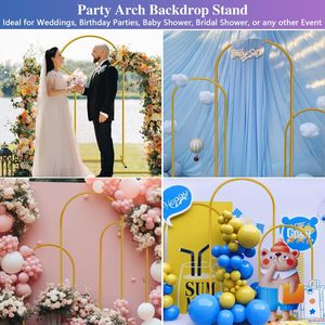 3pcs Arche de fond en métal doré Stand Party Arch Stands for Wedding Birthday Baby Shower Bridal Shower Balloon Arched Frame - Product Image 4