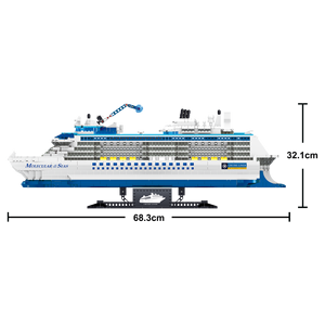 Ladrillos granulares pequeños ZHE GAO, ciudad, barco grande, transatlántico, barco de pasajeros, barco blanco, juguete para niños, conjunto de módulo de construcción - Product Image 3