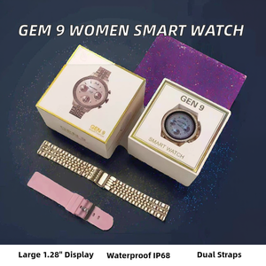 Montre connectée pour femme Gen 9 1,28 pouce avec 2 bracelets, bracelet en alliage, écran AMOLED, <span class=keywords><strong>assistant</strong></span> vocal IA, moniteur de fréquence cardiaque, fitness, <span class=keywords><strong>Android</strong></span> - Product Image 2