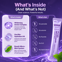 Bain de bouche violet marque privée blanchissant les dents haleine fraîche sachet sans alcool xylitol santé des gencives contrôle du tartre usage quotidien
