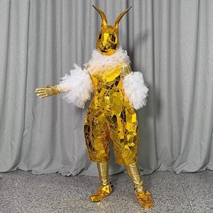 Costume de lapin miroir en or de luxe <span class=keywords><strong>pour</strong></span> femmes jolie fille Club combinaison <span class=keywords><strong>combishort</strong></span> vêtements de scène <span class=keywords><strong>pour</strong></span> femmes <span class=keywords><strong>pour</strong></span> les fêtes décorations de fête - Product Image 3