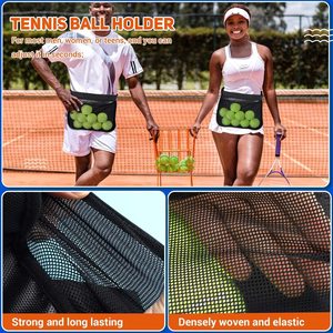 Bolsa de Almacenamiento para <span class=keywords><strong>Tenis</strong></span>/Pickleball Azul/Negra, Bolsa Deportiva Portátil para la Cintura y Bolsa para Recoger Pelotas de <span class=keywords><strong>Tenis</strong></span> - Product Image 3