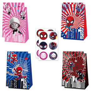 Sacs cadeaux en papier sur le thème de Spiderman et de ses amis extraordinaires pour la décoration de fête d'anniversaire - Product Image 2