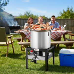 Olla para cocinar al aire libre Vevor de 100 Qt, kit de acero inoxidable para cocinar mariscos con colador para cangrejo y langostinos - Product Image 2