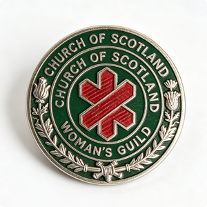 Insignia Circular de la Hermandad Femenina de la Iglesia de Escocia, Plateada, de Aleación de Zinc, con Esmalte Duro, Emblema Religioso - Product Image 5