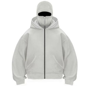 Produttori di Felpe da Uomo Invernali Personalizzate con Logo Ricamato, Felpe con Cappuccio a Doppio Strato, Felpa con Cappuccio e Zip con Maschera Ninja Balaclava per Uomo - Product Image 6