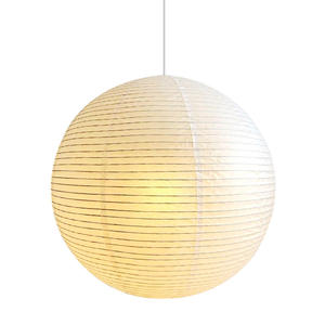 Luminaire suspendu sphérique en papier de riz Wabi-Sabi de style nordique japonais pour chambre à coucher, restaurant, disponible, vérifié par HFBH - Product Image 3