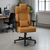 Chaise de jeu ergonomique en cuir PU AJUNION avec base métallique robuste, vérin à gaz classe 4, support lombaire et accoudoirs rabattables