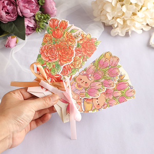Carte de vœux personnalisée Onemax avec bouquet 3D, estampage or, pour la Saint-Valentin, Noël, remerciements, carte cadeau - Product Image 4