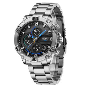 Reloj de Lujo para Hombre 2524, Correa de Acero Inoxidable, Diseño Moderno, Resistente al Agua, Cristal de Cuarzo, Calendario, Cronógrafo - Product Image 4