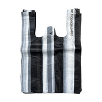 Blauw-witte HDPE wegwerp plastic boodschappentassen met aangepast logo voor supermarkten, 100 stuks, rechtstreeks gekocht van Chinese fabriek