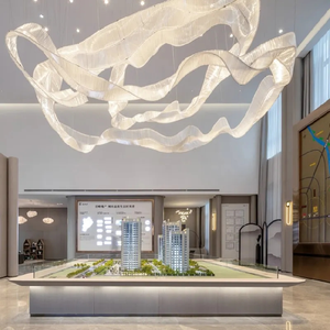 Lustre en verre de style moderne, luminaire suspendu LED avec un angle de faisceau de <span class=keywords><strong>50</strong></span>°, 20 kg, robuste, pour hall d'hôtel/villa, montage au plafond - Product Image 4