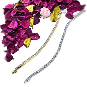 Classic Women's Fashion Tennis <b>Bracelet</b> <b>Crystal</b> Rhinestone Channel Setting Gold Plated Alloy Wedding Party Wear - Product Image 2