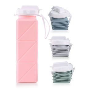 Custom Logo 620ml Reusable Eco Friendly Straw Travel Camping Running Gym Sport Kids Collapsible <b>Silicone</b> <b>Water</b> <b>Bottle</b> Bpa Free - Product Image 6