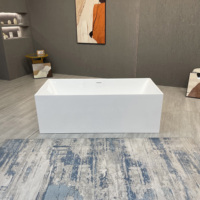 Offre spéciale : Baignoire autoportante en acrylique moderne, carrée, étroite, à angle droit, avec hydromassage, pour salle de bain d'hôtel