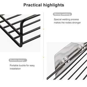 Drop Shipping in <span class=keywords><strong>ferro</strong></span> <span class=keywords><strong>battuto</strong></span> mensola da bagno a parete con supporto quadrato gratuito - Product Image 4