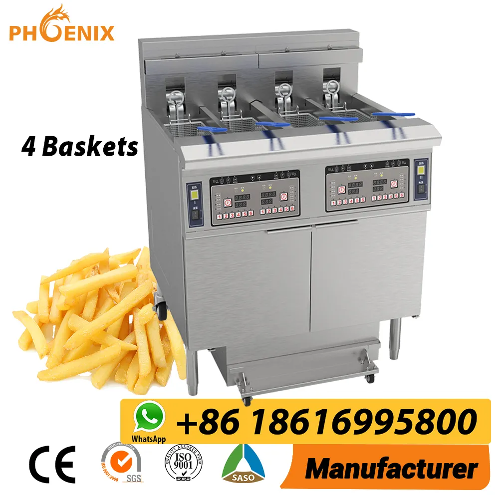 Phoenix OFE-413 deep fryer commercial Electric open Fryer 4 tank 4 Basket Electric Open Deep Fryer with automatic oil filter