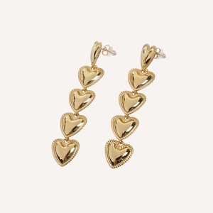 Pendientes de Corazón de Acero Inoxidable Dorado YFB, Joyería Minimalista de Moda - Product Image 2