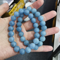 Bracelet en aquamarine 8-10 mm, bracelet en pierres précieuses pour homme et femme, bracelet extensible en cristal de guérison, unisexe