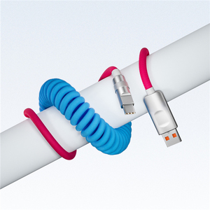 120W เกลียวคมชัด DIY Fishnet ทอผ้าคู่สีบล็อกสปริงลวดสังกะสีอัลลอยเปลือกทองแดงบริสุทธิ์6A ข้อมูลการชาร์จที่รวดเร็วมาก - Product Image 3