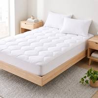Queen-Bett-Schutzauflage 8-21 Zoll Tiefe Taschenlänge Ultra Weiche Atmungsaktive Gesteppte Mikrofaser-Spannbettlaken für Wohnheim, Zuhause, Hotel - Weiß